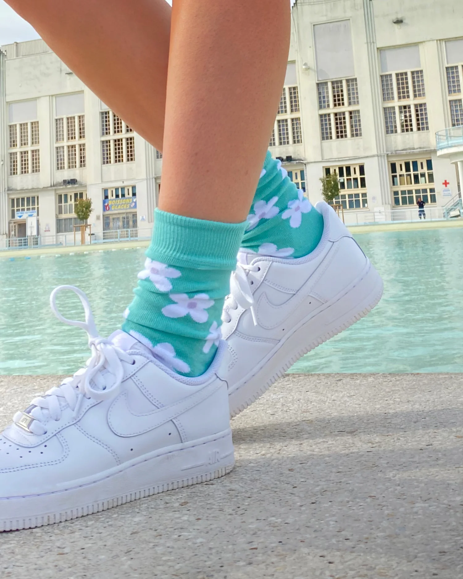 CHAUSSETTES FLOWER VERT - Image 3