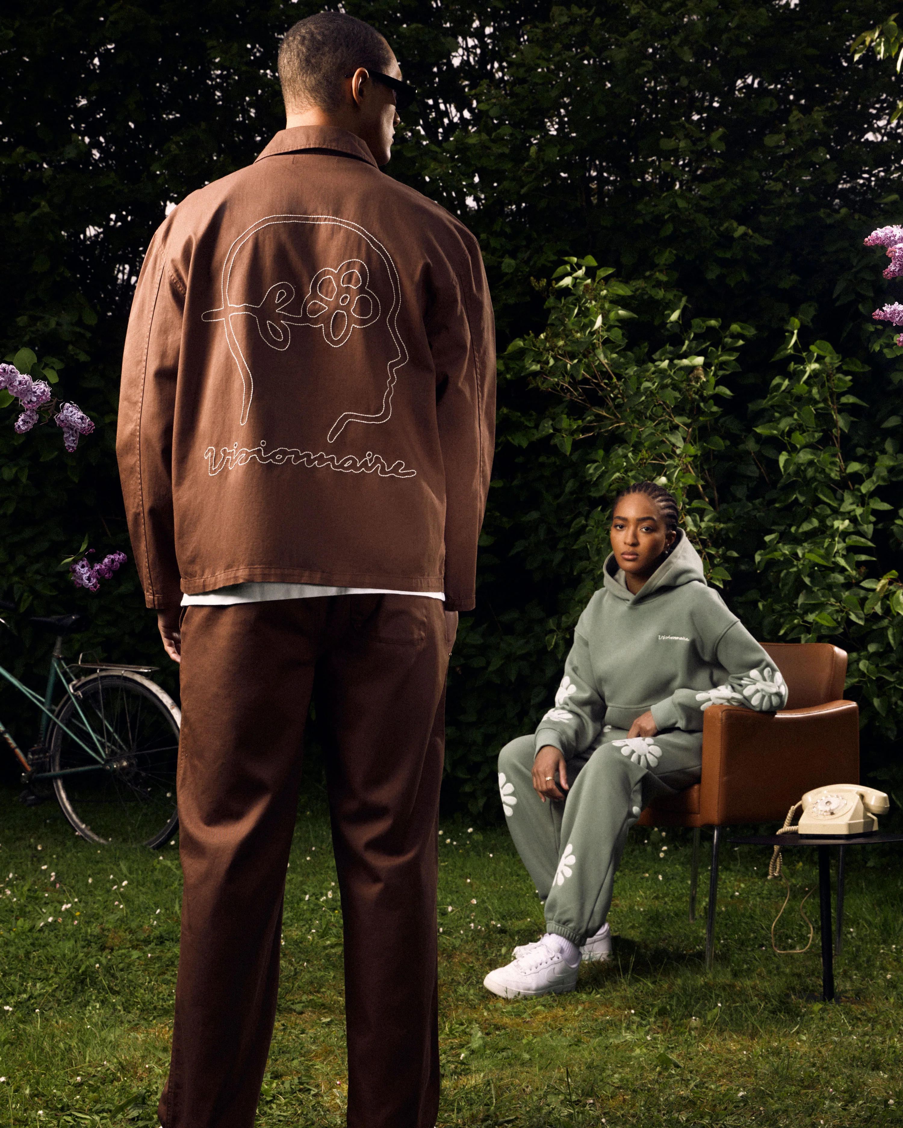 PANTALON BRODÉ VISIONNAIRE MARRON - Image 6