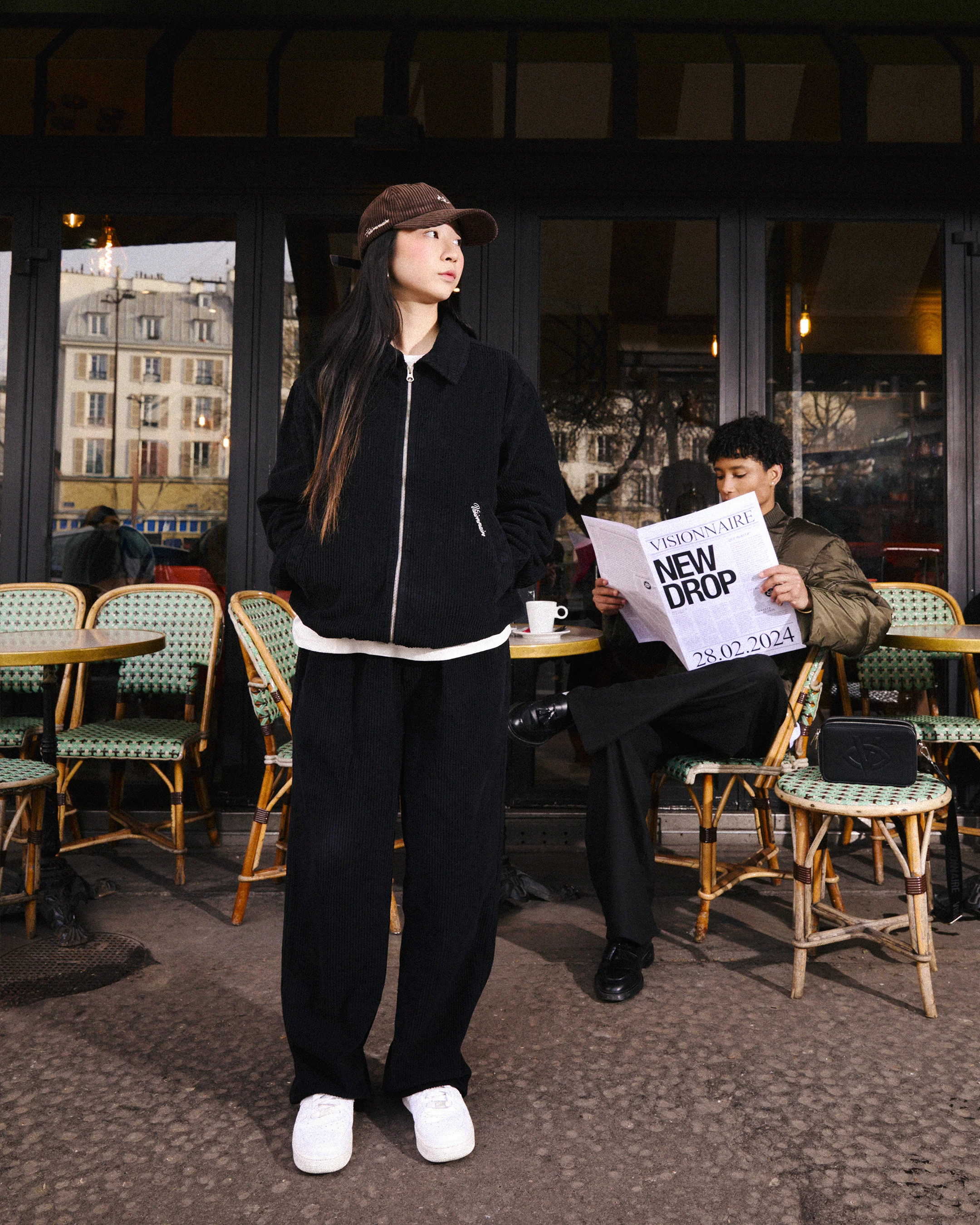 VESTE VELOUR COTELE NOIR - Image 3