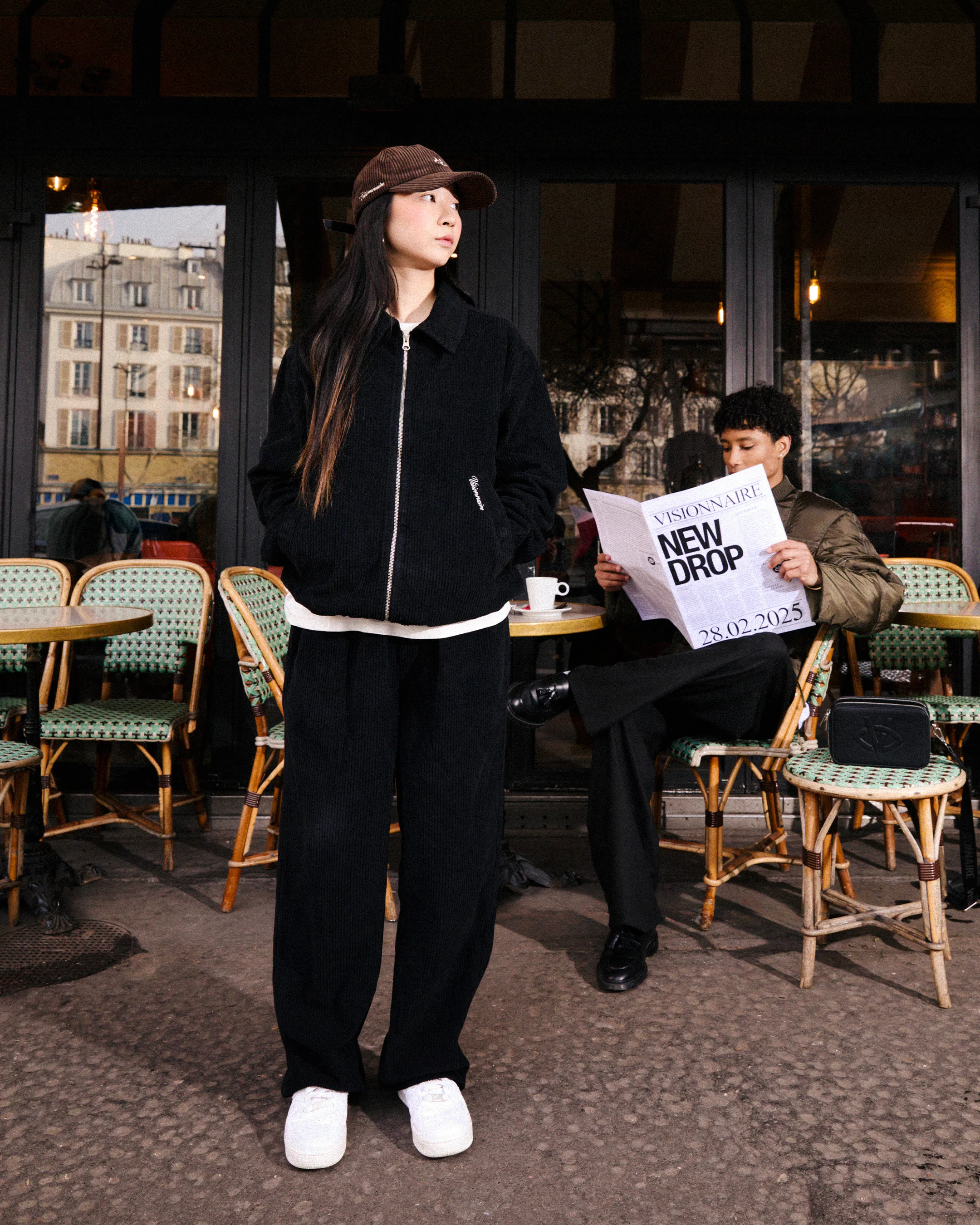 VESTE VELOUR COTELE VERT - Image 4